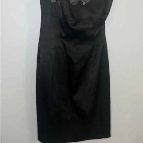 KAREN MILLEN - Elegant Black One-Shoulder satin dress women size 10 - Picture 6 of 7